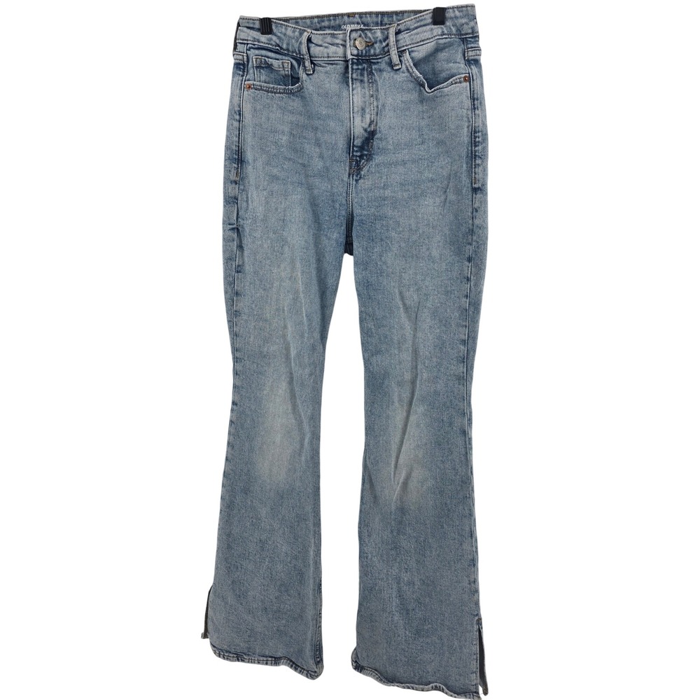 Old‎ Navy Womens Size 4 Higher Higher Rise Flare Leg Jeans Light Wash Split Hem